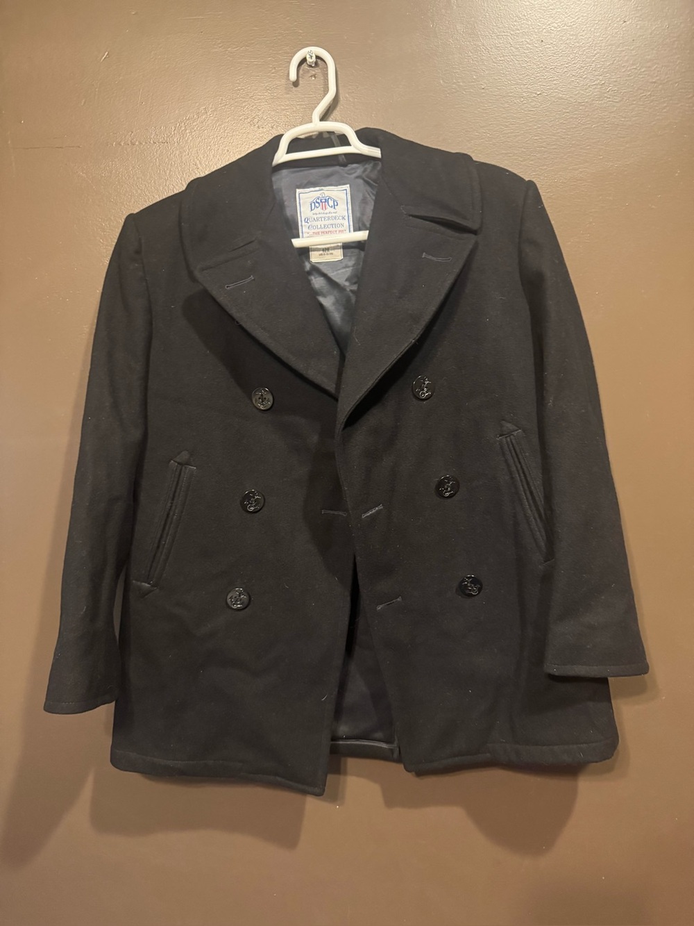 Vintage military-issue DSCP Quarterdeck Collection US Navy wool pea coat